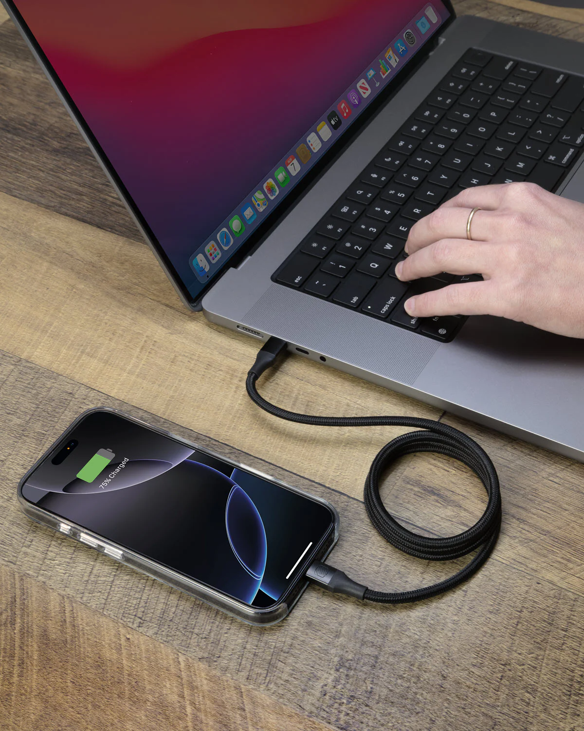 MagStack Tangle-Free USB-C to USB-C Magnetic 3 Ft. Charging Cable - Image 4