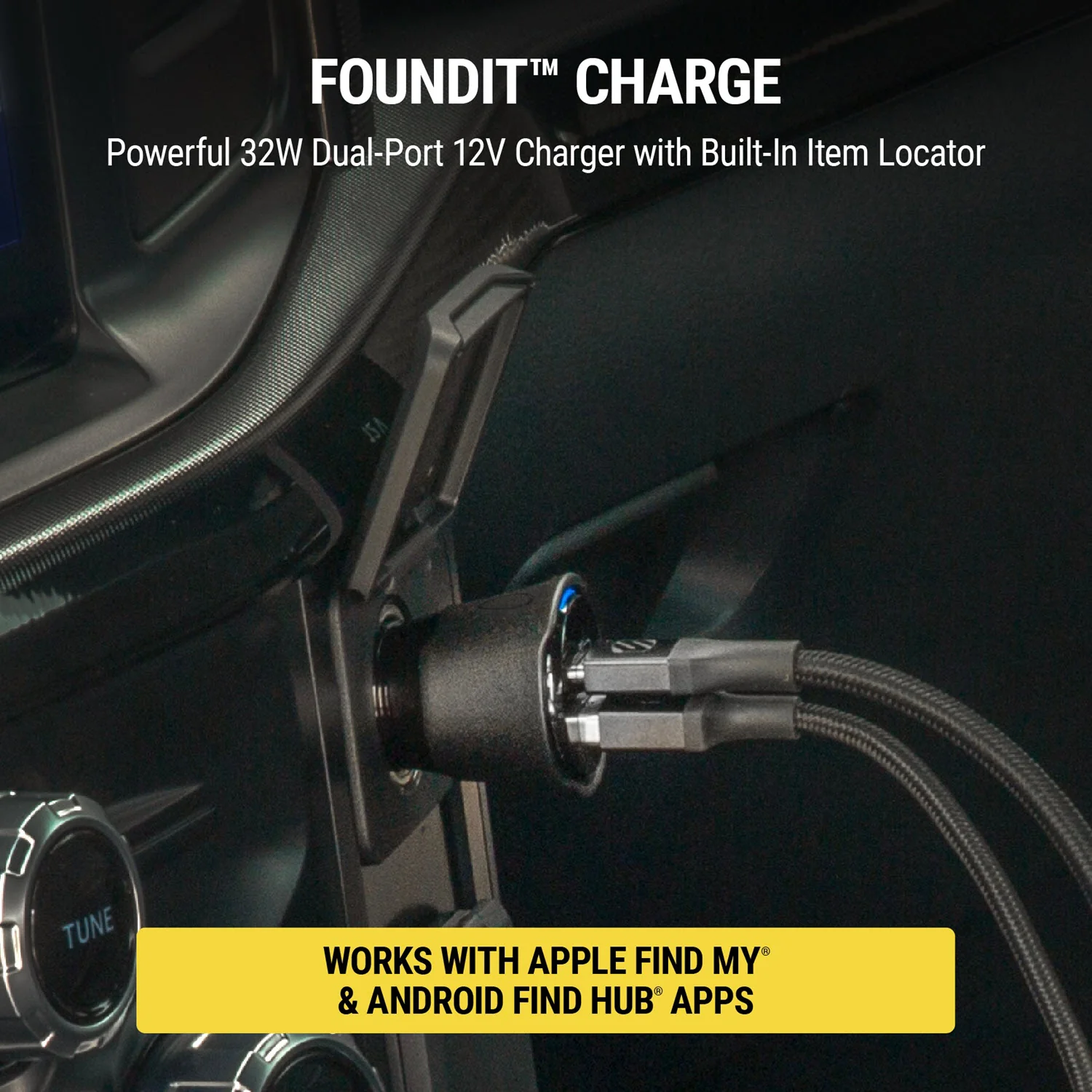 FoundIT™ 32W Dual USB Car Charger & Geo Locator - Image 7