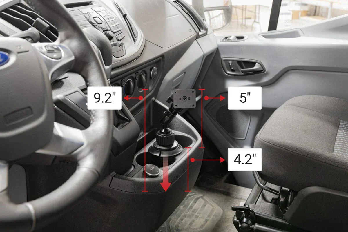 9.2 In. Standard-Duty Pedestal Cup Holder Mount - Image 2
