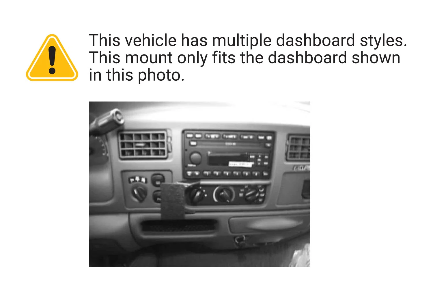Center Dash Mount Low for Ford Excursion, Ford F-250/F-350/F-450/F-550/F-650/F-750 - Image 3