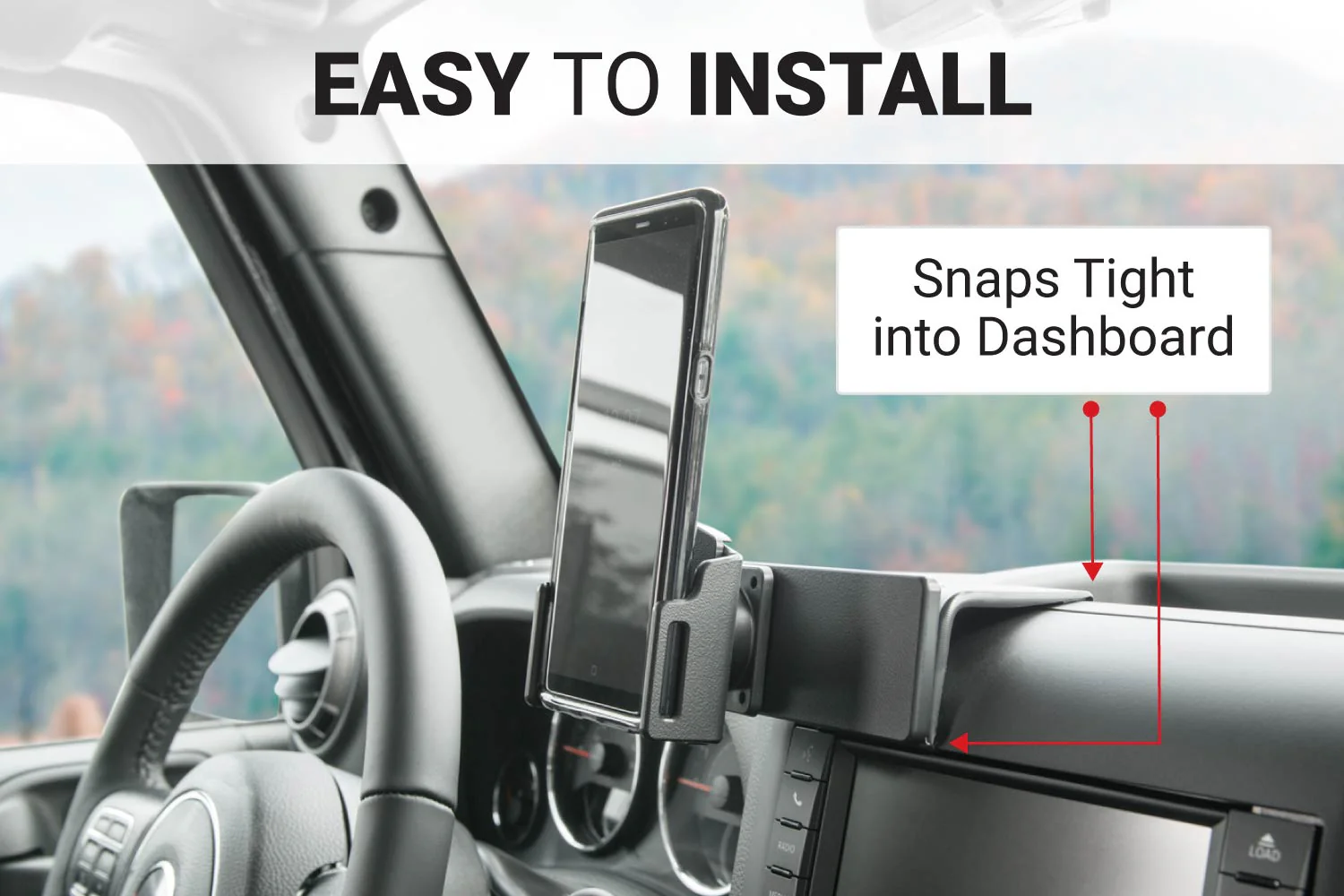 Center Dash Phone Mount for Jeep Wrangler JK - Image 6