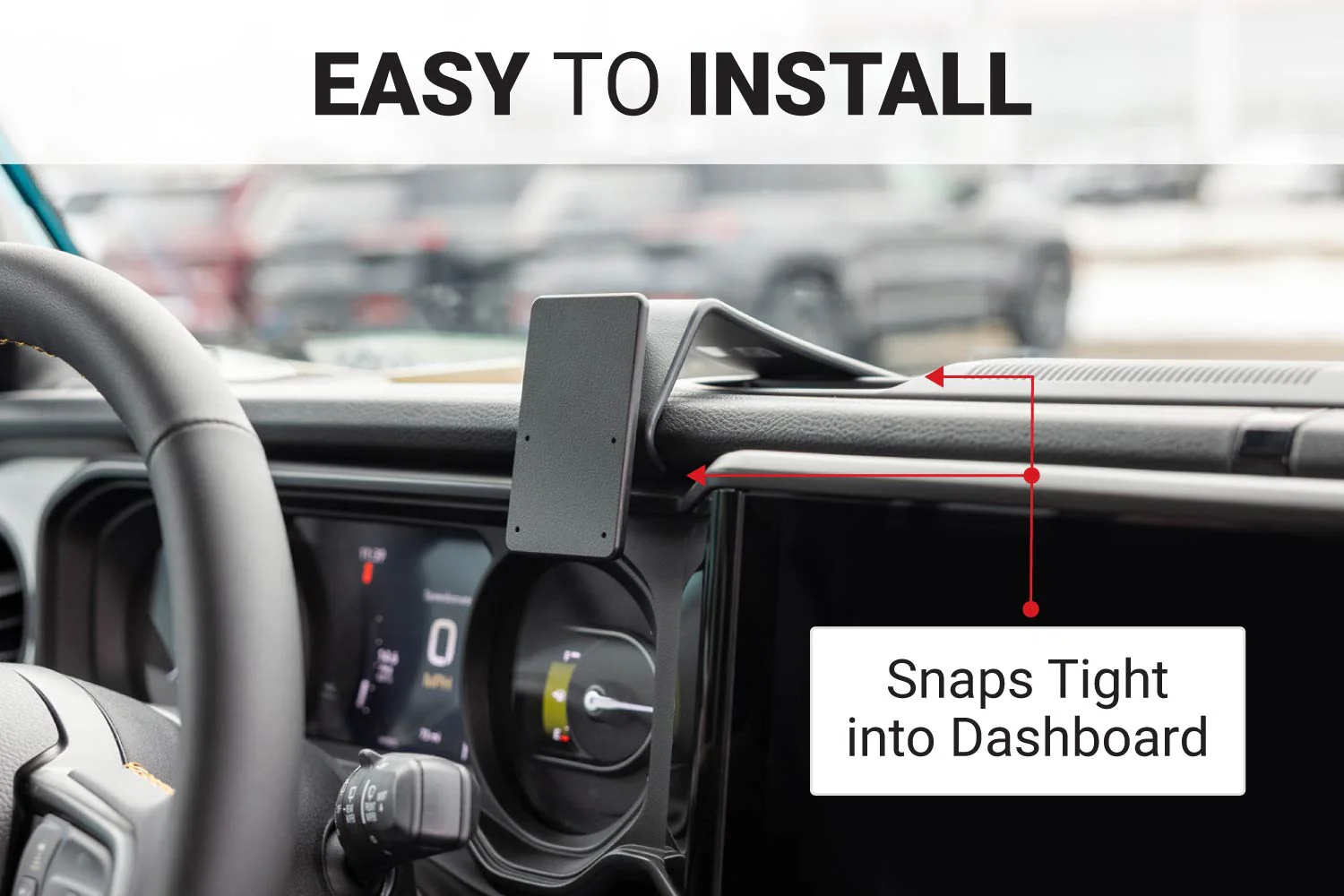 Center Dash Mount for Jeep Wrangler, Gladiator - Image 2