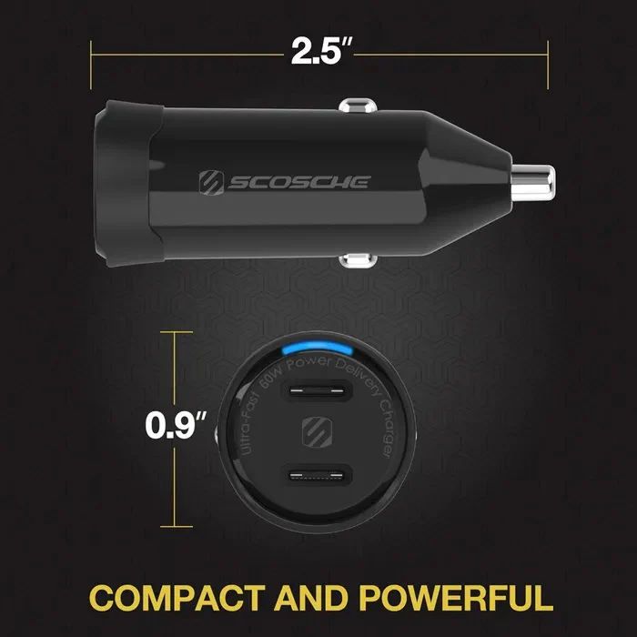 PowerVolt 60 Watt Dual-Port USB-C Car Charger - Image 2